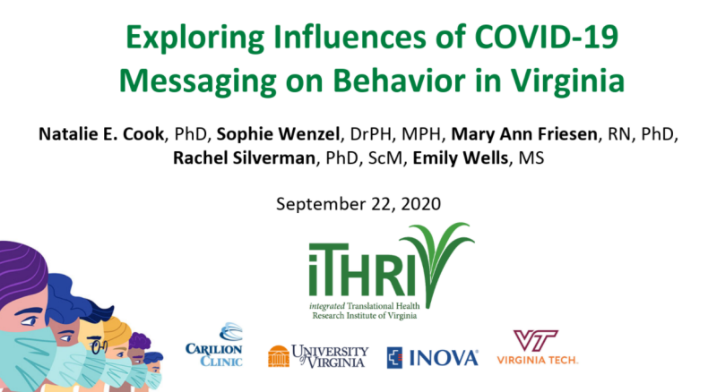 Opening slide of the COVID-19 messaging study presentation at the ATRN summit