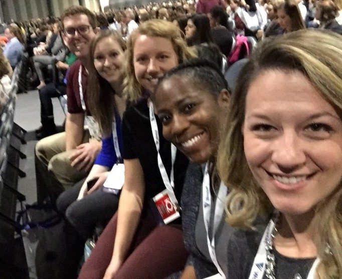 MPH students waiting for the APHA Annual Meeting Opening Session to start