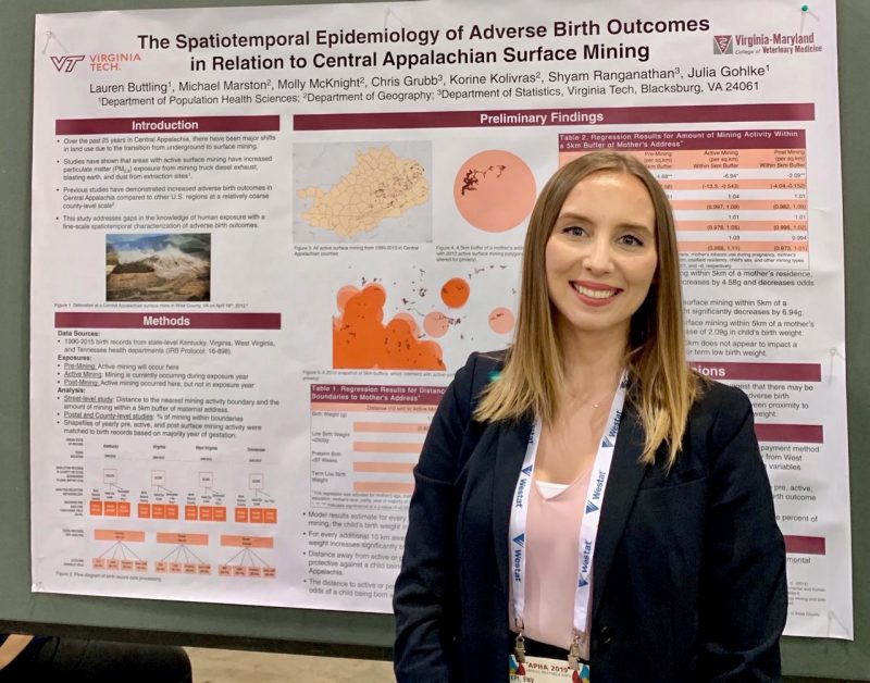 Lauren Buttling, MS/MPH student, presenting her poster at the American Public Health Association Annual Meeting
